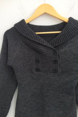 button shawl collar knitwear