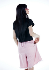 Classic Glossy Satin Sporty Pant_PINK