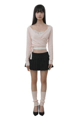Canelé fake pocket skirt, Black