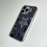 フェイドデニムスターダストスマホケース ブラウン (SV_Epoxy)
