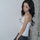 STRAP DETAIL HALTER NECK BLOUSE (WHITE)