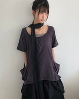キャロットルーズフィットショートスリーブポケットTシャツ
