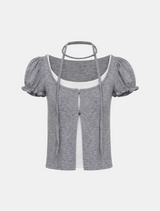 Dalen Layered Puff Cardigan Set