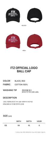 ITZ OFFICIAL LOGO BALL CAP - BLACK