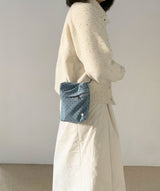 mini pocket bag - deep blue dot