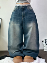 GRADATION BALLOON LONG DENIM PANTS 🩵🤍
