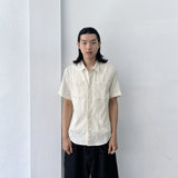 Muted Oat Crinkle Short Sleeve Shirt