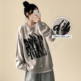 Graffiti Printing Boxy Fit Round Knit