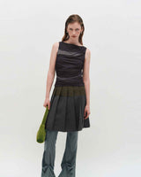 Mesh Layered Sleeveless _ GREY