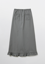 Frill Mermaid Maxi Skirt / Charcoal