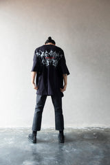 Hierarchy Studios - Wide Evil Logo Black Oversized T-Shirt