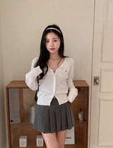 Motif Raglan V-neck Knit Cardigan (6color)