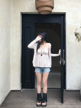 Needs Inner Cap Lace Flare Top & Cardigan SET
