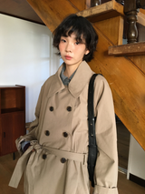 Belted trench half coat (2color)