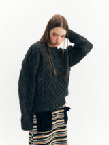 Knit Pocket Skirt (Navy)