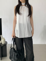 Romits Sleeveless Blouse Tie Set