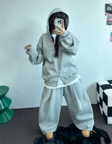 2ウェイ🤎 ハーディービッグフーディージップアップ🤎🩶🖤3カラー
