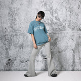 Basic Fine Bootcut Banded Waist Pants (GRAY)