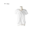 Beson Lace Button Ribbon Frill Blouse