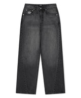 BACK LOGO WASHED DENIM PANT