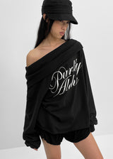 [MADE] Rookie D Off-shoulder Printed Long Sleeve T-shirt