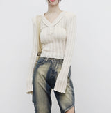 Jedney V-neck button knitwear