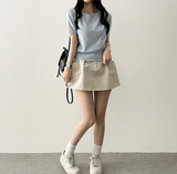 Selling round short sleeve knit