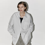 Essential pocket slit shirt  Light gray