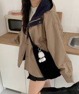 About Colorful Hood Bomber Jacket