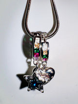 3 way heart star necklace (2set)