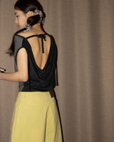 COWL NECK SLEEVELESS (BLACK)