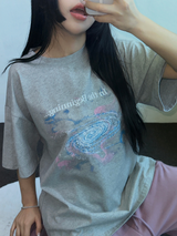 マイギャラクシー☪🌌✨オーロラプリンティングTシャツ 🎀🩶2カラー