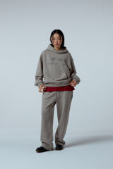 Street league artwork damage washing over-crop fit hoodie (Ash grey)