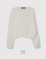 Nature Cashmere Crop Lambswool Knit Cardigan (9color)