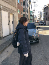 Pump Check Color Matching Hood Bomber Padding Jumper