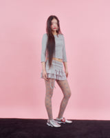 LACE GATER FRILL SKIRT [MELANGE]