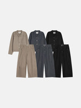 Retro-Tone Cropped Jacket & Wide-Legs