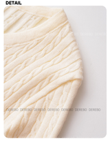 wool button twist embroidered long-sleeved knitwear