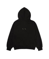BIG CROSS EYELET HOODED ZIP-UP (BLACK) F26QB038