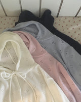 Mamel Punching Hood Knit Cardigan