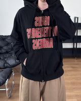 Ignel Lettering Crop Hoodie Zip-Up