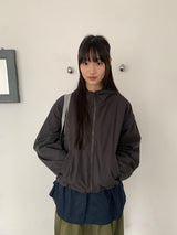 [unisex] コパットチェックフードウインドブレーカージャンパー