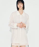 OL Vintage Pleated Stripe Shirt S145