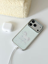 [Magsafe] ミントポニー シルバーガラスバンパーケース