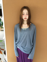 シナモンサマーVネックニット (6color)