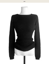 monette back ribbon satin point knit top