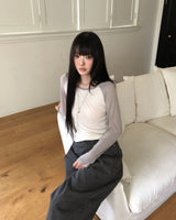 ナード コントラスト ラグラン ロングスリーブTシャツ