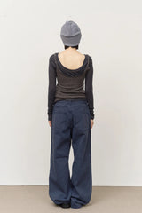 (W) Plave Tencel Top
