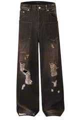 Distressed Washed Street Jeans