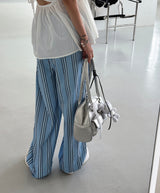 Freedom striped wide pants